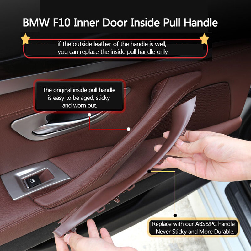 LHD RHD ترقية جديدة الداخلية باب الركاب مقبض داخل لوحة الكسوة لسيارات BMW 5 سلسلة F10 F11 F18 520i 523i 525i 528i 535i