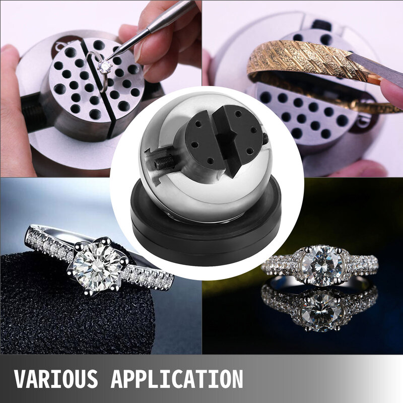 VEVOR 10 كجم مجموعة كاملة 5in النقش ملزمة القياسية كتلة الكرة مطعمة الماس والمجوهرات تعديل إعداد أداة ث/34 قطعة المرفقات
