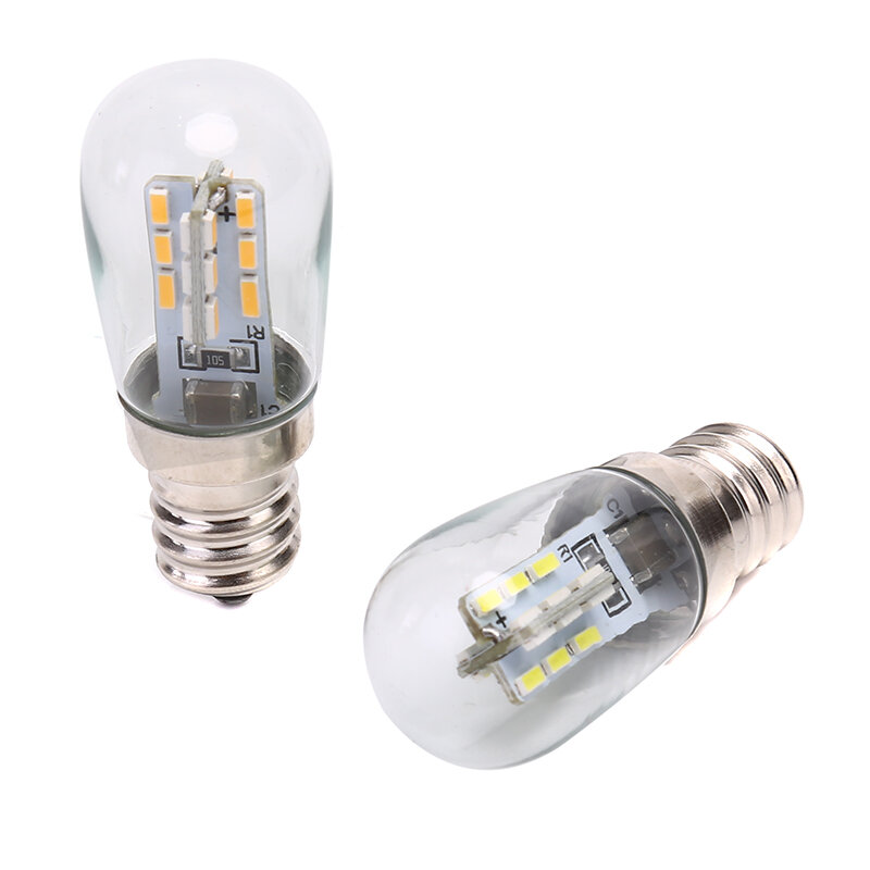 مصباح ليد لمبة E12 220 فولت E12 LED عالية مشرق زجاج قاتم مصباح إضاءة بيضاء دافئة نقية لثلاجة ماكينة خياطة