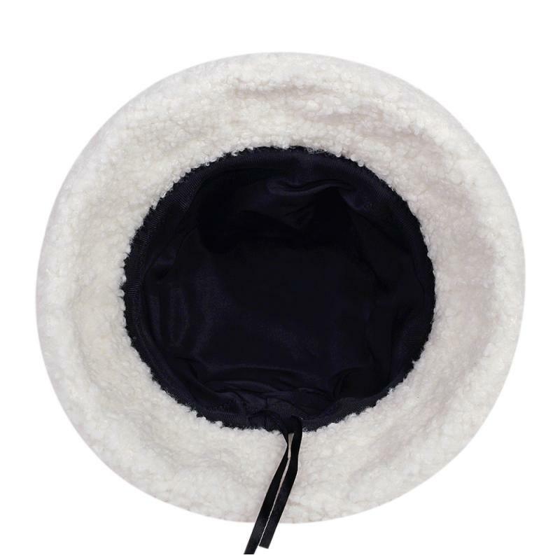 Awa-قبعة من صوف الخروف للرجال والنساء ، قبعة صيد دافئة للشتاء ، فرو صناعي ، رمز سهم مطبوع ، للجنسين