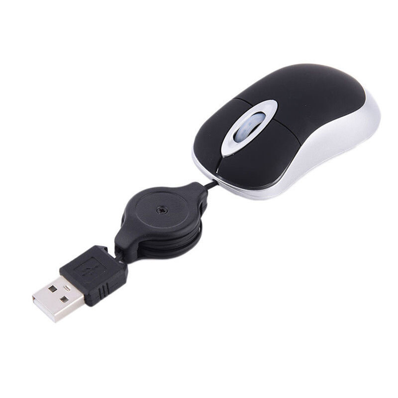 ماوس ضوئي صغير قابل للسحب ماوس USB سلكي صغير قابل للنقل ماوس مكتبي منزلي مناسب للكمبيوتر والكمبيوتر المحمول