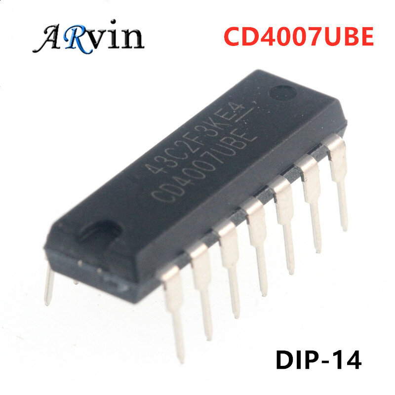 10 قطعة CD4007UBE DIP14 CD4007 DIP CD4007BE DIP-14 CD4007U CMOS زوج مزدوج تكميلي زائد العاكس IC