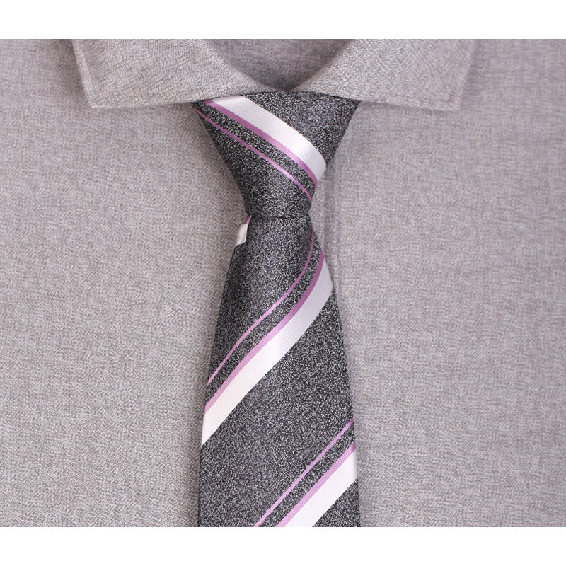 الوافدين الجدد الرجال التعادل الكلاسيكية رمادي شريط 7 سنتيمتر العلاقات للرجال بدلة عمل عالية الجودة العمل ربطة العنق Cravat حفل زفاف هدية