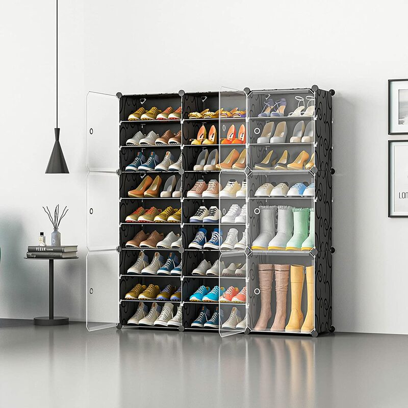 الولايات المتحدة الأحذية الرف سعة كبيرة التمهيد التخزين 12 مكعب أورغانزي وحدات DIY بها بنفسك البلاستيك 6 الطبقة 24-96 أزواج من برج الأحذية كابين