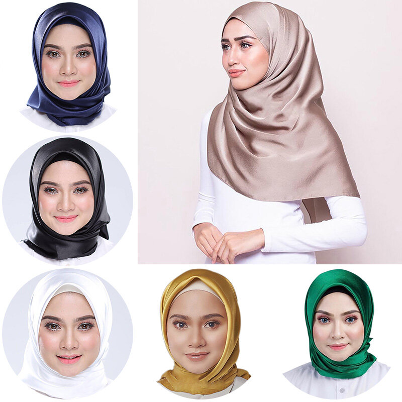 مسلم الحجاب وشاح القطن عادي الحجاب 90*90 سنتيمتر كبير مربع عقال Lslamic امرأة الحجاب والأوشحة شال التفاف عمامة