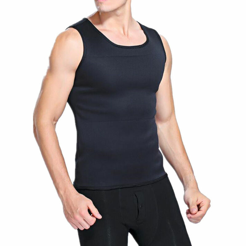 الرجال مدرب خصر سترة ساونا عرق محدد شكل الجسم تانك توب Bodycon بسط التخسيس المتقلب T قميص M-4XL 2020 جديد
