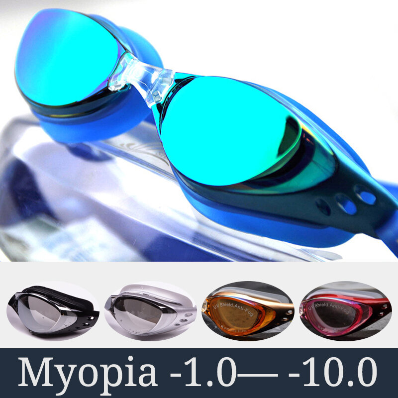 قصر النظر نظارات السباحة الرجال النساء وصفة طبية البصرية السباحة بركة نظارات مكافحة الضباب المهنية نظارات السباحة مقاوم للماء مجموعة