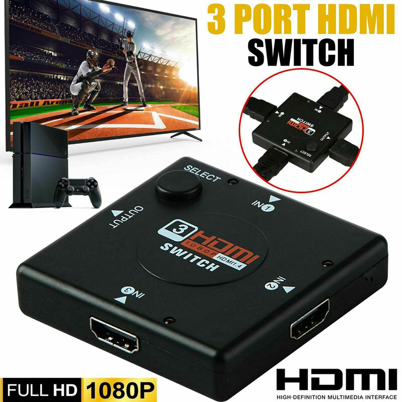 RUISUI 1080P 3 طريقة HDMI متوافق الخائن مصغرة 3 ميناء HDMI الجلاد صندوق محدد ل HDTV الكمبيوتر محول فيديو 3 في 1 خارج