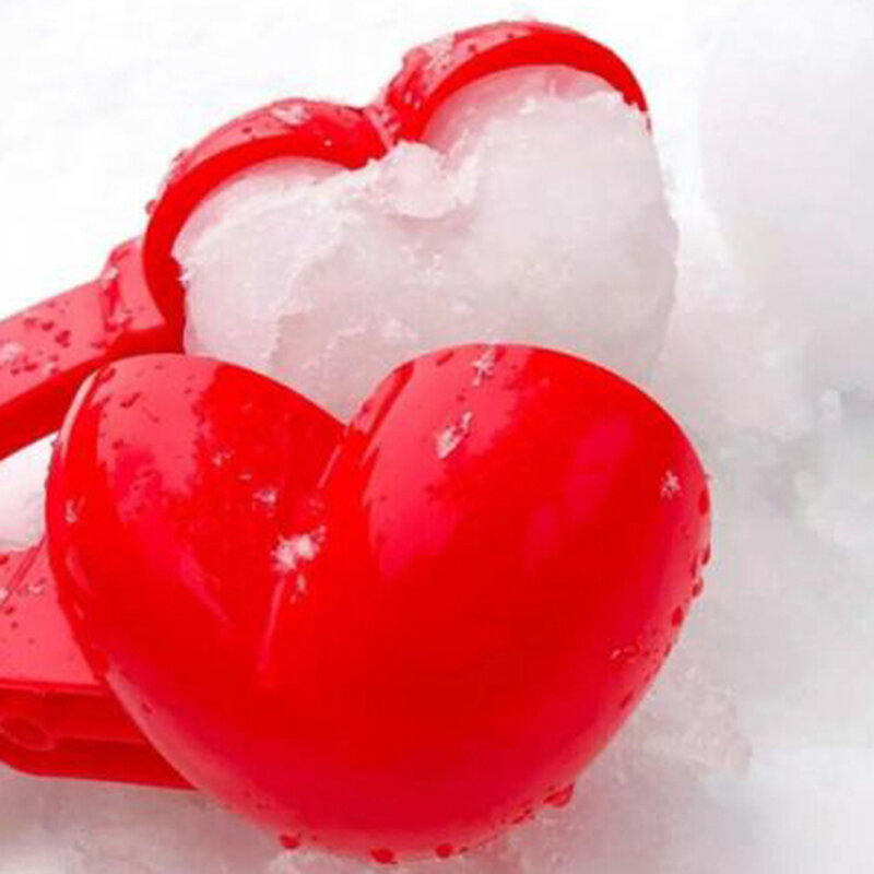 1 قطعة الحب القلب كرة الثلج كليب صانع كليب الأطفال في الهواء الطلق الشتاء الثلوج الرمال أدوات قولبة الإبداعية في الهواء الطلق متعة و ألعاب رياضية