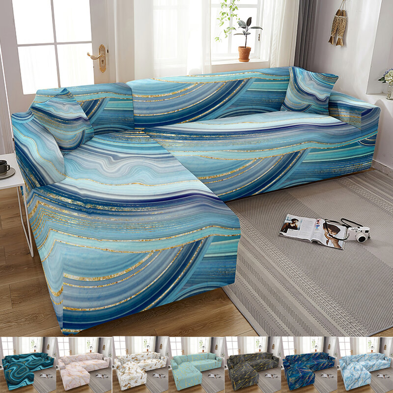 مرونة غطاء أريكة لغرفة المعيشة قابل للتعديل الرخام الأرائك تشيس يغطي صالة الاقسام الأريكة الزاوية أريكة الغلاف L شكل