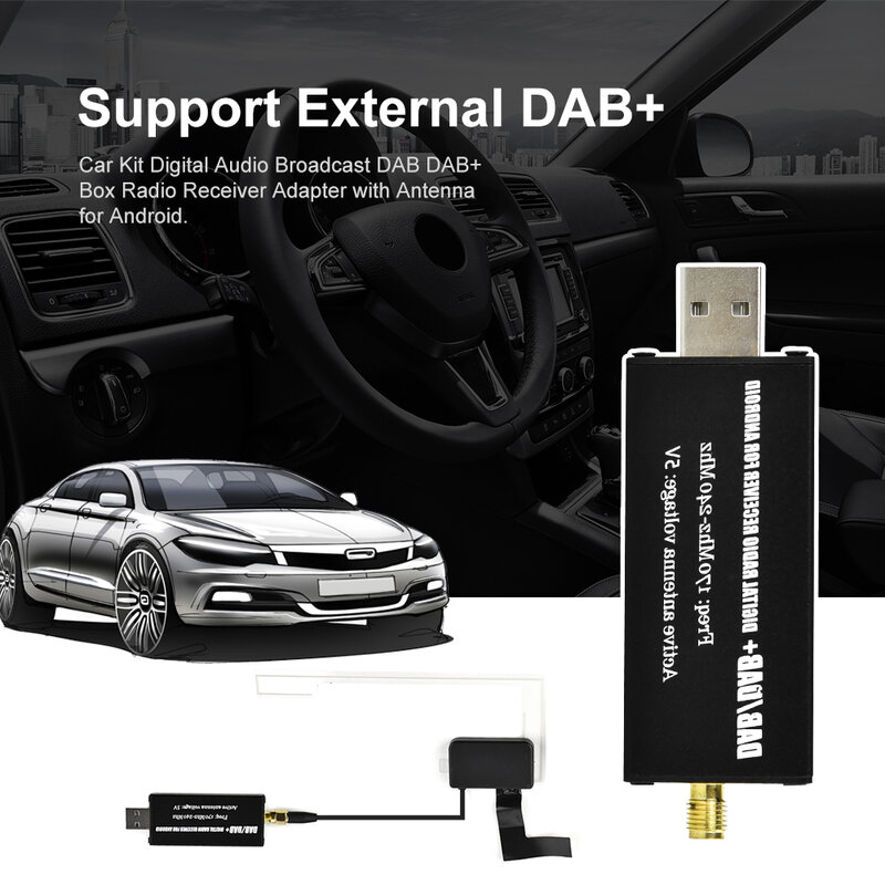 Podofo DAB + هوائي مع USB محول أندرويد راديو السيارة لتحديد المواقع ستيريو استقبال لاعب لأوروبا العالمي
