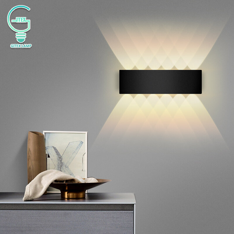 GItex وحدة إضاءة LED جداريّة مصباح في الهواء الطلق IP65 مقاوم للماء الشرفة الإضاءة الحديثة الشمال نمط داخلي نوم غرفة المعيشة الدرج الجدار الخفيفة