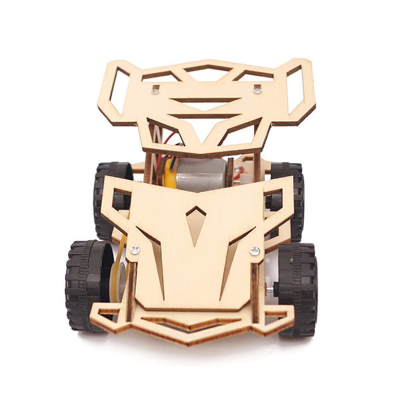 DIY بها بنفسك نموذج سيارة رباعية العجلات الجذعية تجميعها خشبية سباق لعبة صغيرة التجربة العلمية التعليمية التدريس والتكنولوجيا