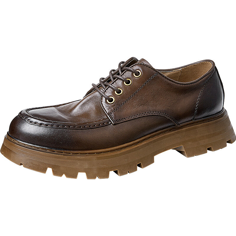 ربيع الخريف الفاخرة جلد طبيعي أحذية غير رسمية موضة عالية الجودة المتسكعون أحذية الرجال الدانتيل متابعة الرجال اللباس أحذية