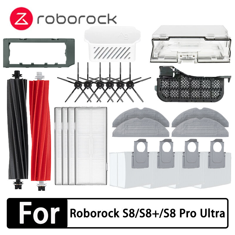 قطع غيار مكنسة كهربائية Roborock-Robot ، ملحقات ممسحة قابلة للاستبدال ، مكنسة كهربائية ، coth ، أكياس ، فرشاة جانبية ، فلتر ، S8 برو ، الترا