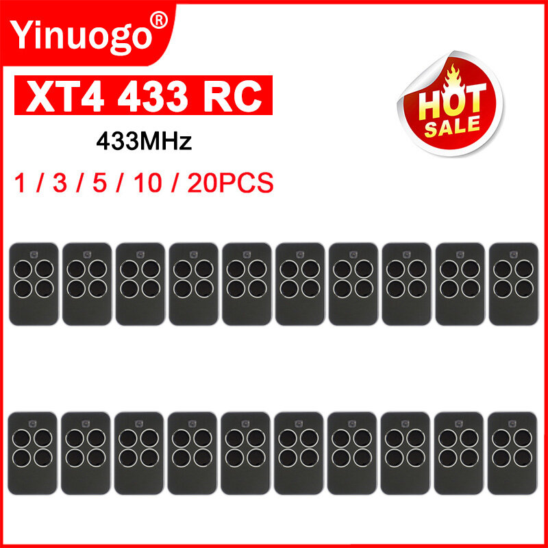 XT4 433 RC 787456 التحكم في البوابة الكهربائية للتحكم عن بعد 433 ميجا هرتز رمز المتداول باب المرآب التحكم عن بعد 1 / 3 / 5 / 10 / 20 قطعة
