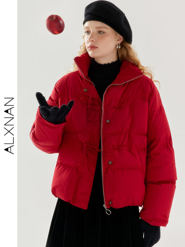 ALXNAN-سترة نسائية مبطنة بأكمام طويلة ، سترات دافئة ، ملابس خروج نسائية غير رسمية ، طراز صيني ، قطن ، شتاء ، جديد ، TM00810