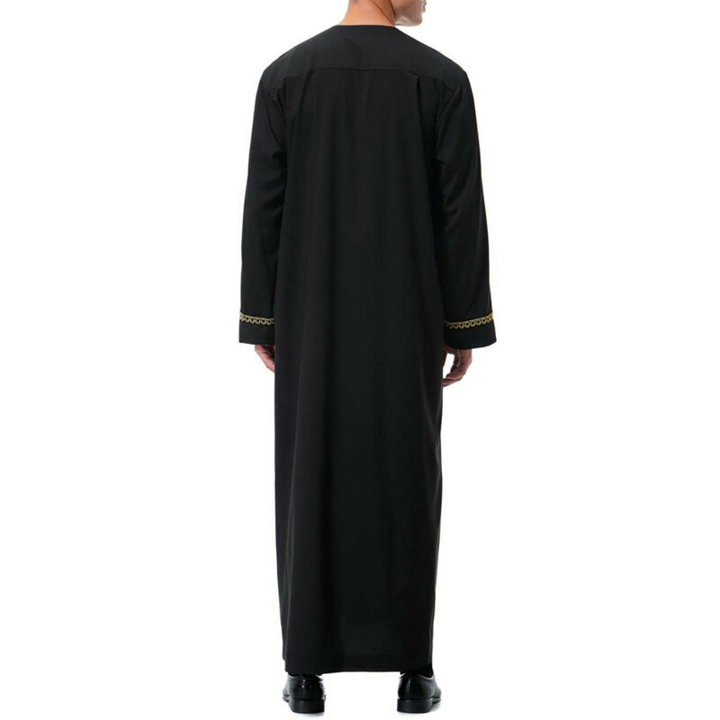 ثوب إسلامي للرجال ، رداءة متوسطة ، أكمام طويلة ، جيب مُطرز ، عباية قميص ، ملابس صلاة عربية