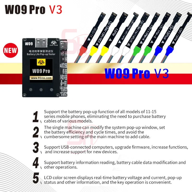 OSS W09 Pro reife XA2 Pro مبرمج ، تغيرت الصحة إلى إصلاح منبثق للبطارية ، iPhone 11 12 13mini 14 15Pro Max