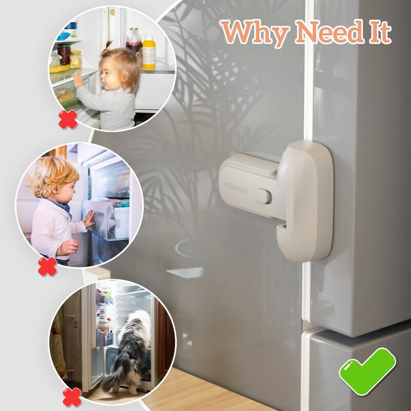 EUDEMON 1 قطعة سلامة الطفل باب واحد الثلاجة الباب سدادة حماية الطفل الثلاجة قفل الاطفال سلامة الرعاية الفريزر قفل