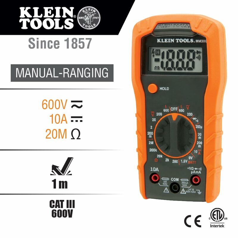 أدوات Klein-مجموعة اختبار كهربائية مع جهاز اختبار جهد رقمي متعدد ، جهاز اختبار جهد بدون اتصال ، جهاز اختبار مخرج كهربائي ، خيوط ،