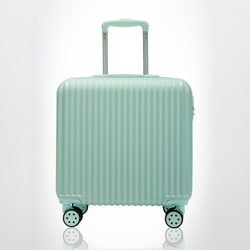 جديد أخضر/وردي/فضي/أبيض سبينر المرأة حقيبة سفر 18 بوصة الأمتعة مع عربة سوبر مادة ضاغطة ABS + PC