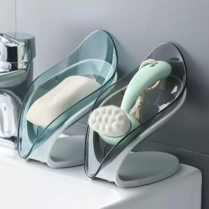 صندوق صابون شفاف مخصص مع تصريف أوتوماتيكي ، مناسب لمختلف أشكال الصناديق ، ملحقات الحمام ، الموضة