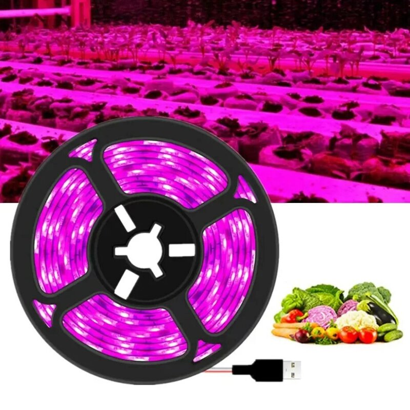 Paafia-led ضوء الشريط لزراعة النبات ، تيار مستمر 5 فولت ، usb ، الطيف الكامل ، 1-5 متر ، للخضراوات ، زهرة ، تنمو خيمة