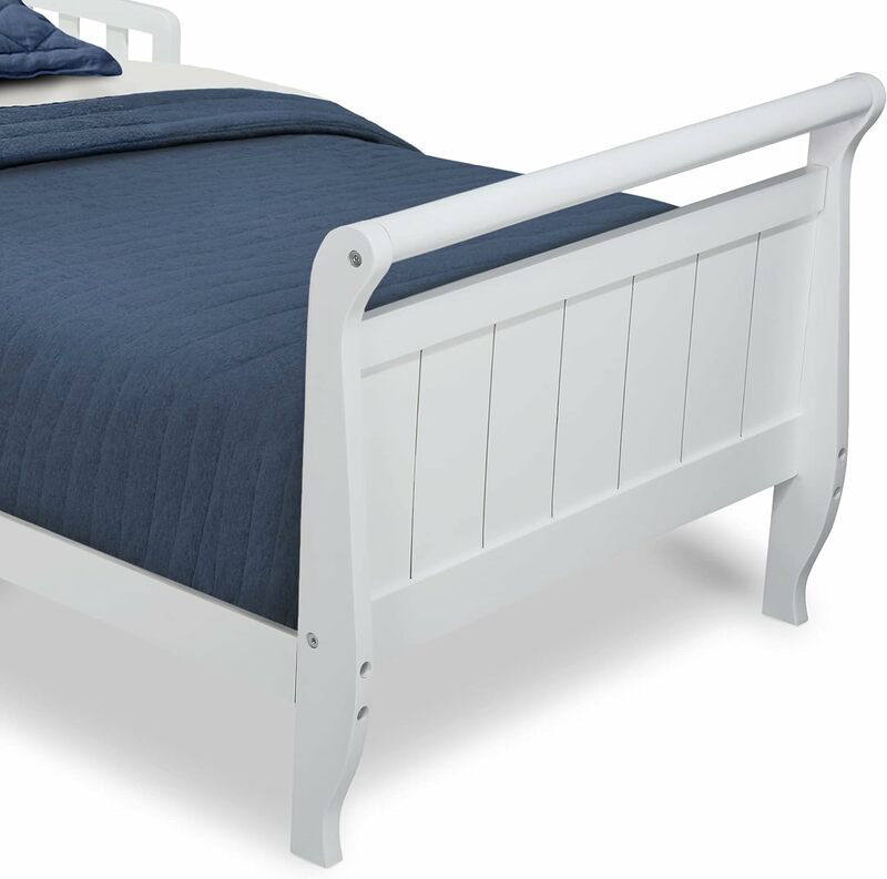 سرير خشبي للأطفال الصغار مزلقة ، سرير أبيض