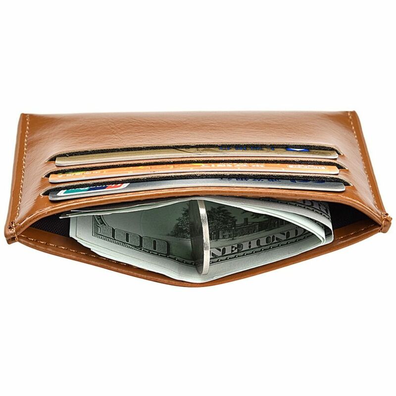 محفظة قصيرة رفيعة للغاية للرجال ، جيب متعدد البطاقات ، جلد صناعي ، حقيبة نقود ، محافظ عملات معدنية ، موضة