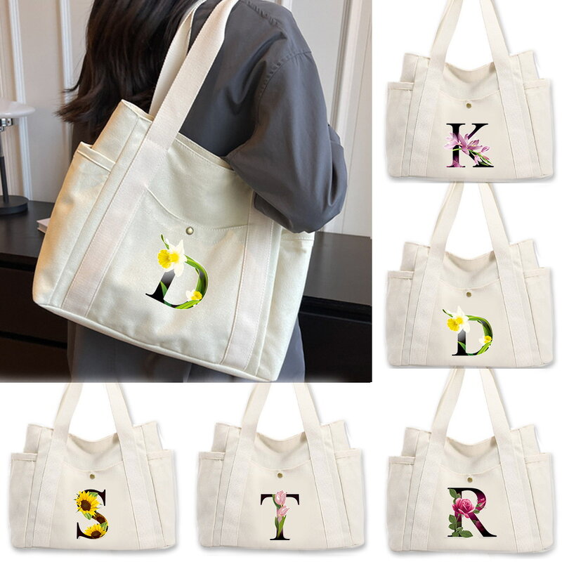 حقيبة قماشية بكتف واحد للنساء ، سلسلة ألوان زهرة ، مفردة ، سفر ، عمل ، خارجي ، عناصر تنقل ، تخزين ، جديد