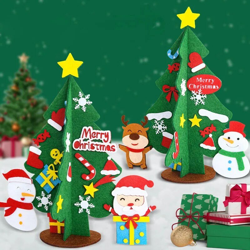 ألعاب مونتيسوري عيد الميلاد اليد Diy بها بنفسك سطح المكتب شجرة عيد الميلاد المواد حقيبة زينة رياض الأطفال الإبداعية اللعب