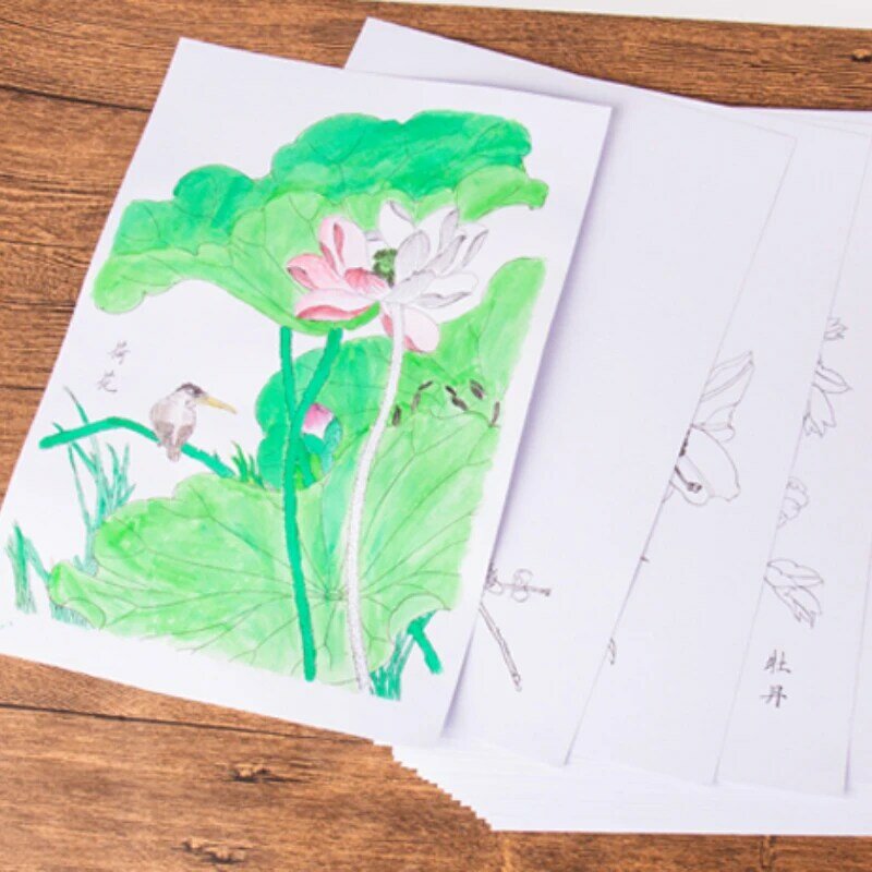 8K أكواريل تلوين المسودات خط طلاء دقيق رسم نسخ مخطوطة الكبار الأطفال زهرة النبات ورقة أكواريل