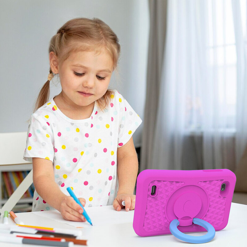 QPS 8 بوصة الاطفال أقراص أندرويد 10 1280*800 HD Ouad الأساسية واي فاي 2GB 32GB جهاز لوحي للأطفال دراسة مع حامل 4000mAh