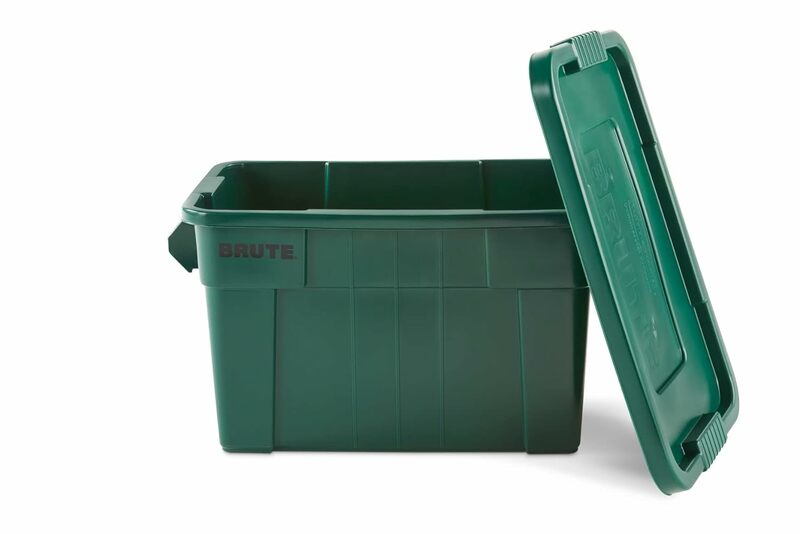 حاوية تخزين مع غطاء ، منتجات تجارية ، متينة وقابلة لإعادة الاستخدام ، 20 جالون ، أخضر داكن