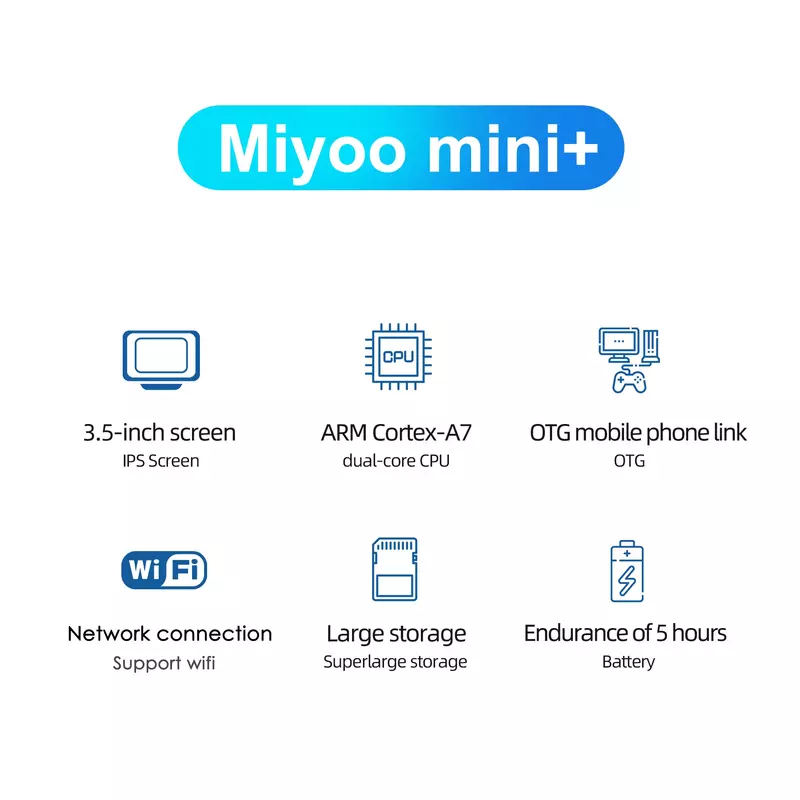 MIYOO-Mini Plus وحدة تحكم الألعاب المحمولة باليد ، V2 Mini + IPS الشاشة ، وحدة تحكم ألعاب الفيديو الكلاسيكية ، نظام لينكس ، هدية للأطفال