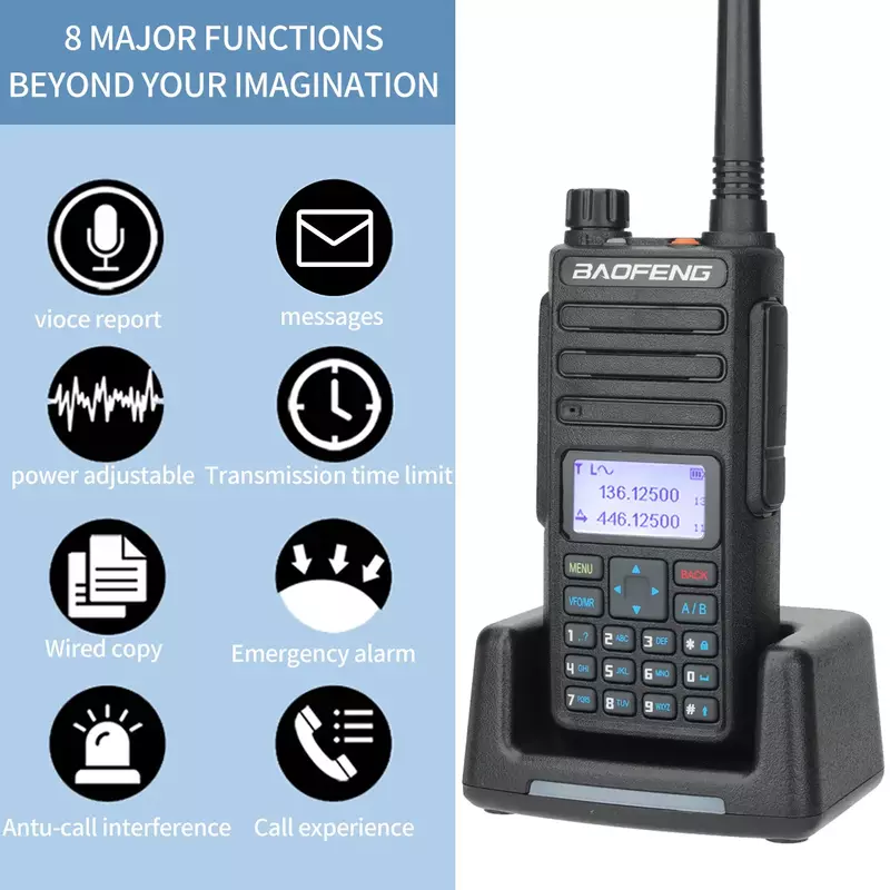 جهاز الاتصال اللاسلكي المحمول Baofeng-DR 1801 ، راديو DMR ، ثنائي النطاق ، فتحة توقيت مزدوجة ، راديو رقمي ، الطبقة الأولى والثانية ، راديو في اتجاهين