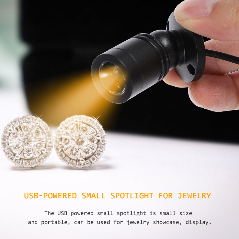 أضواء LED داخلية USB من سبائك الألومنيوم ، عرض صغير لعرض المجوهرات ، غرفة الطعام