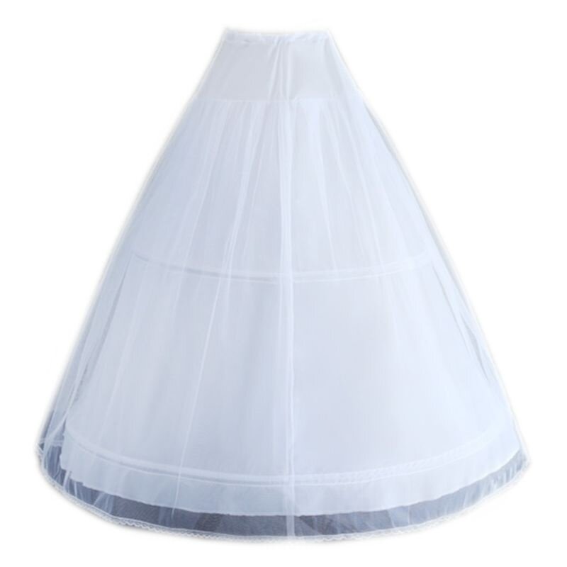 المرأة الأبيض الزفاف ثوب نسائي 2 هوب طبقة مزدوجة كرينولين الزفاف مع تول المعاوضة تنورة نصف زلات لفستان الكرة ثوب