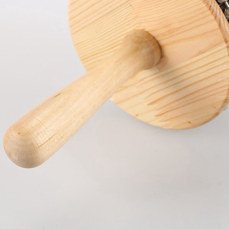 1 قطعة خشبية Cabasa المحمولة Cabasa للأطفال أدوات التدريس للمنزل ورياض الأطفال الصلب الكرة اليد كرنك لعبة