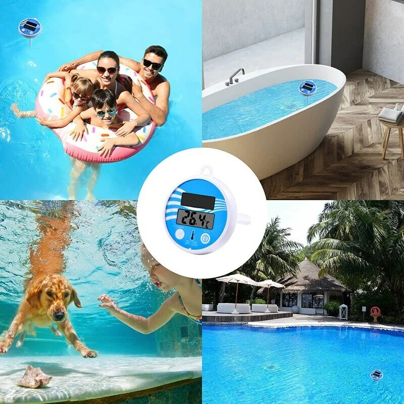 FBIL-ترمومتر حمام سباحة عائم ، لاسلكي ، درجة حرارة السباحة ، سهلة القراءة ، الطاقة الشمسية الرقمية