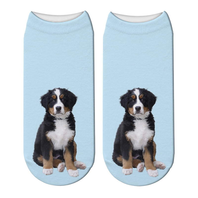 Lovely Dog Printed Short Socks For Unisex Funny Harajuku Animal Women Low Ankle Socks Fashion Creativity Cotton Short Socks