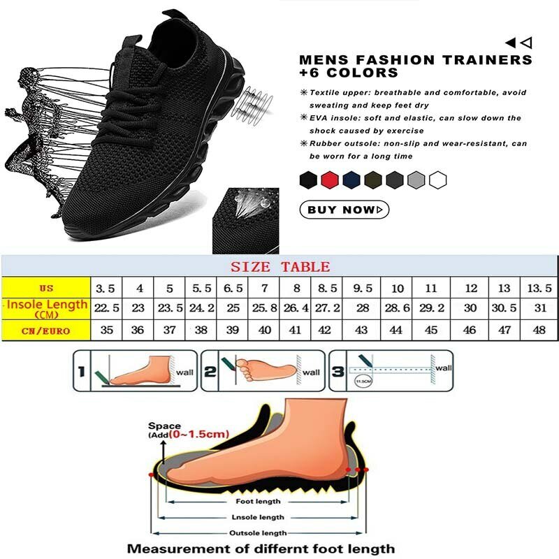 أحذية رياضية كاجوال للرجال خفيفة بيضاء في الهواء الطلق شبكة تنفس سوداء أحذية رياضية للركض والتنس