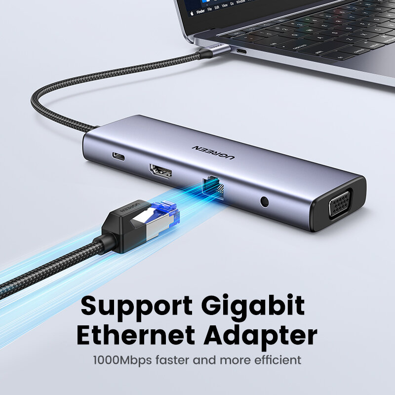 Ugreen-قاعدة توصيل محمول لـMacBook Pro Huawei Mate 30, منصة محوَل USB C HUB Type C الى المتعدد USB 3.0 HUB HDMI، منفذ فاصل Type C HUB