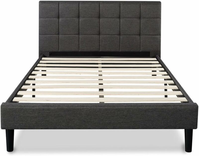 إطار سرير رمادي قياسي ، أساس المرتبة ، دعم شريحة الخشب ، بدون صندوق زنبرك ، سهل التجميع