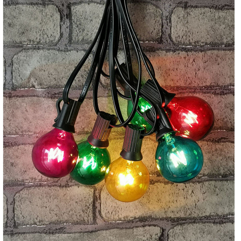 G40 RGB الملونة LED ضوء سلسلة ، خمر اكليل في الهواء الطلق ، أكاليل الشارع ، الجنية الإضاءة ، الزفاف الزخرفية ، عيد الميلاد ، E12 ، 7 واط ، 20 متر
