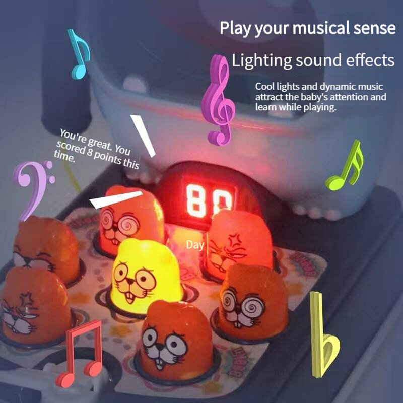 لعبة كهربائية كبيرة اجتز والخلد مع ضوء الصوت للأطفال لعبة مونتيسوري التفاعلية الطفل في وقت مبكر التعليمية للأطفال اللعب