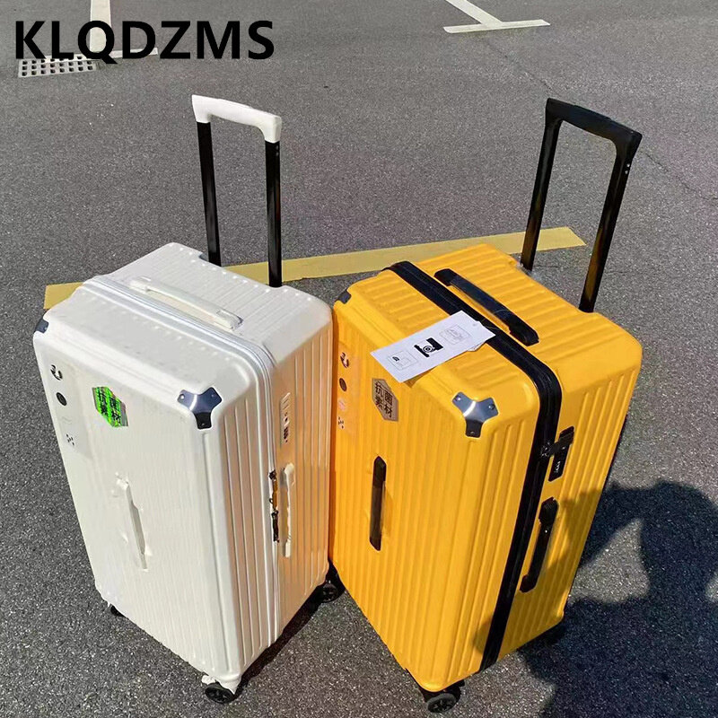 KLQDZMS سعة كبيرة 22 "24" 26 "28" 30 "32" 34 "بوصة الأمتعة دائم للجنسين عربة حقيبة الطالب صندوق تخزين المحمولة