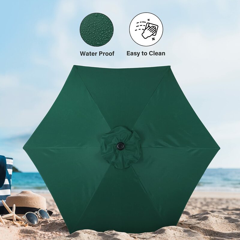 مظلة فناء فاخرة ، مظلة ساحة طاولة خارجية ، زر ضغط ، إمالة ، كرنك ، أخضر ، 9 بوصة