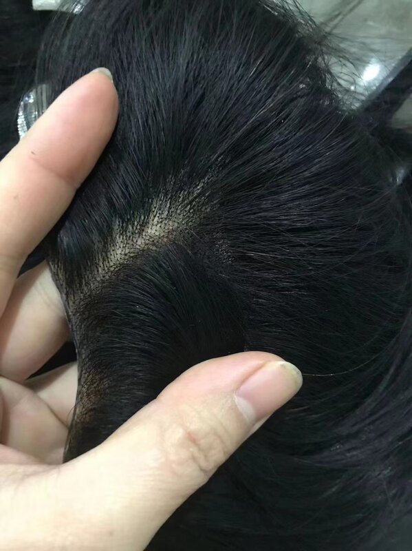 قاعدة جلد سيليكون للرجال ، شعر بشري ، رأس علوي ، عقدة مفردة ، أسود نفاث ، حقن ، 15 ، 13*18 ، 14*19 ، 15*20 ، 26*21 ، 20*25